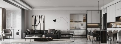 现代客餐厅3D模型下载